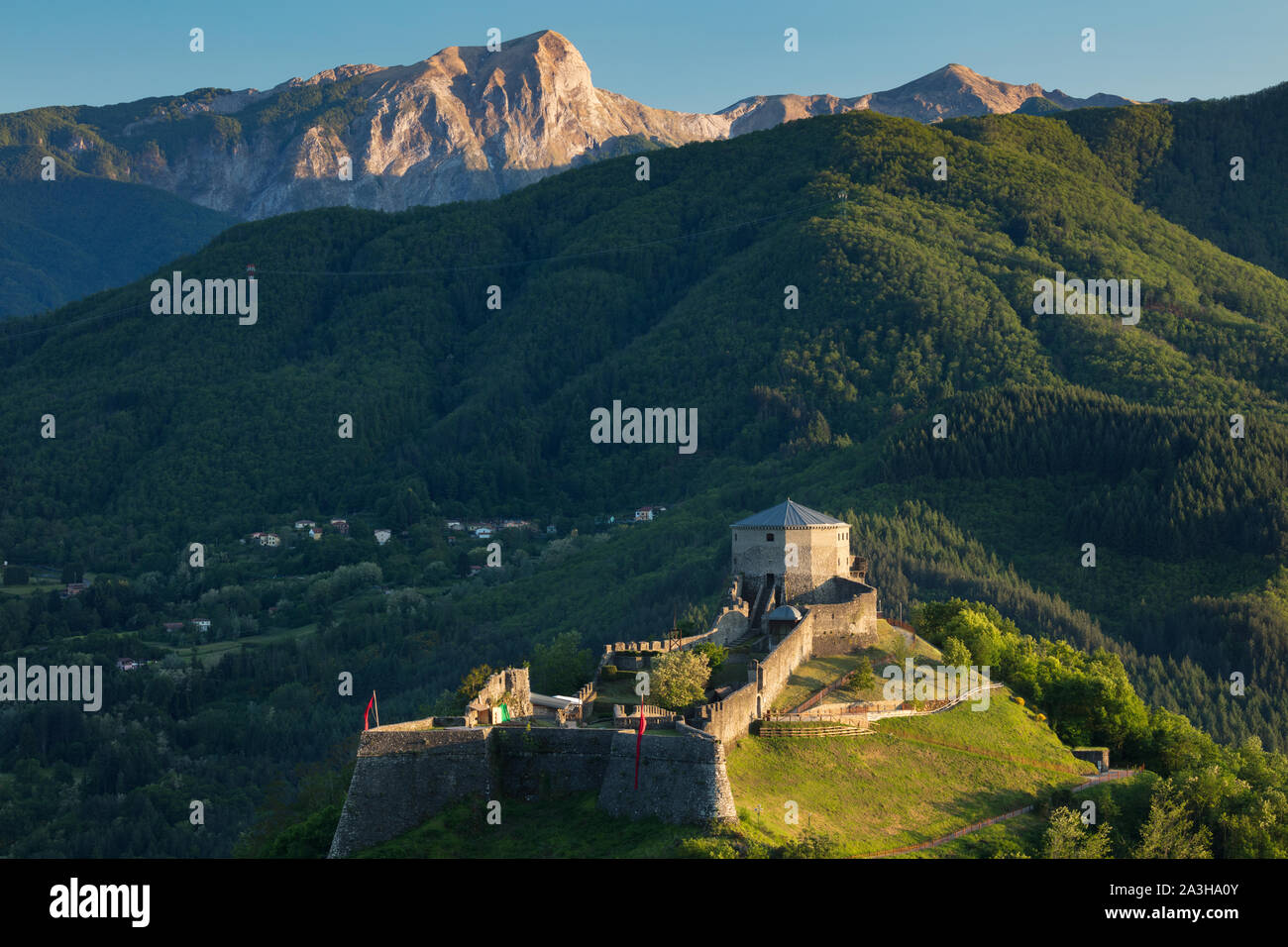 Fortezza delle Verrucole, Apenninischen Berge, Toskana, Italien Stockfoto