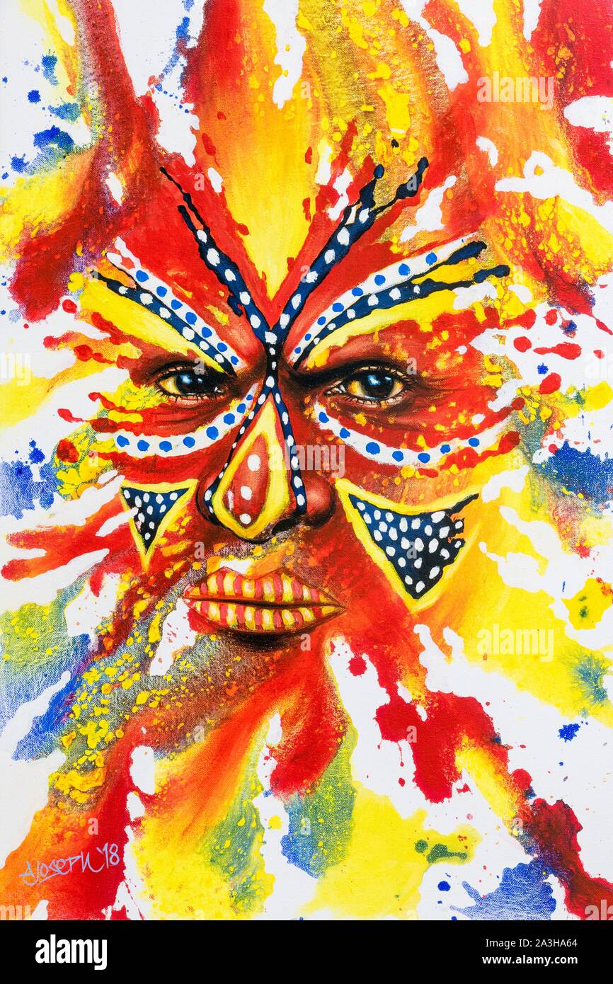 - Papua-New Guinea, nationalen Capitale Bezirk, Port Moresby, Galerie PNG Fine Art Gallery, Gemälde von Künstler Albert Joseph Stockfoto