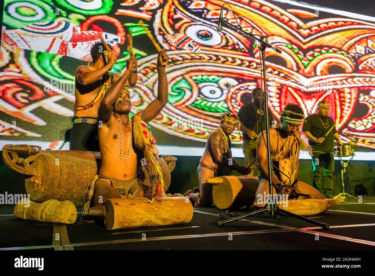 Papua-neuguinea, Golf von Papua Region, National Capital District, National Capital District, Stadt von Port Moresby, Waigani Bezirk, Standley Hotel, Governor's Ball organisiert von Hon. Powes Parkop, traditionnel anzeigen Stockfoto