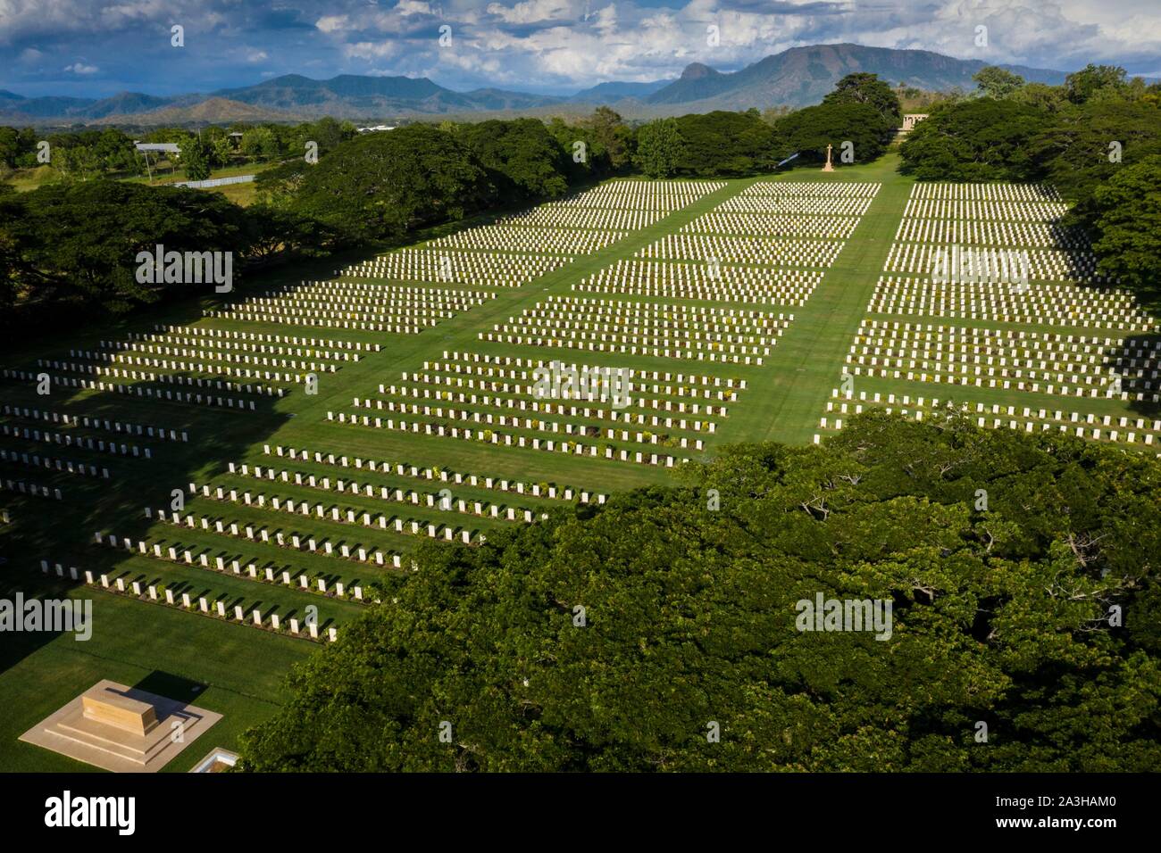 Papua-neuguinea, National Capital District Provinz, Port Moresby, bomana Bezirk, bomana Soldatenfriedhof (Luftbild) Stockfoto