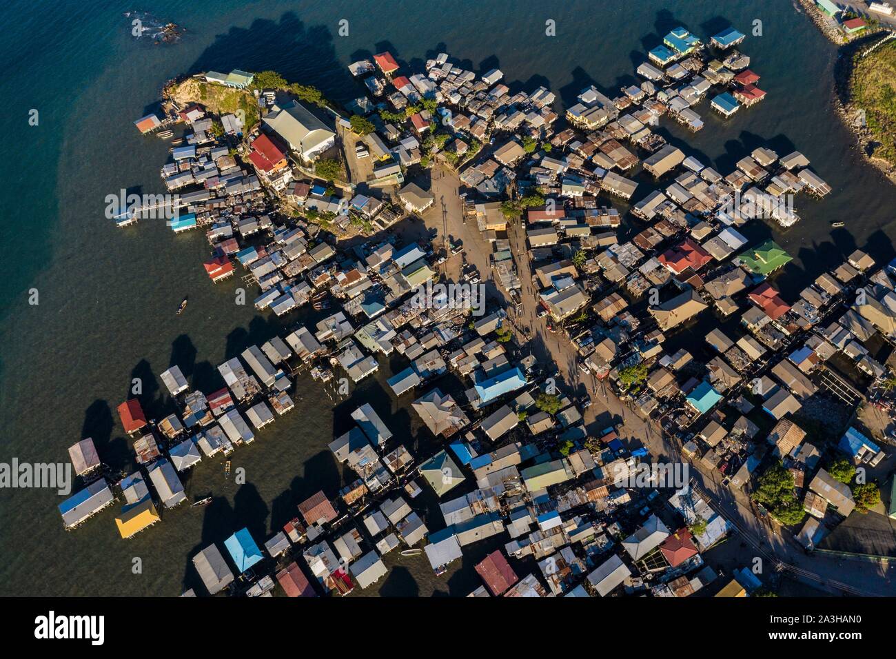 Papua-neuguinea, Golf von Papua Region, National Capital District, National Capital District, Stadt von Port Moresby, Koki, Koki Dorf (Luftbild) Stockfoto