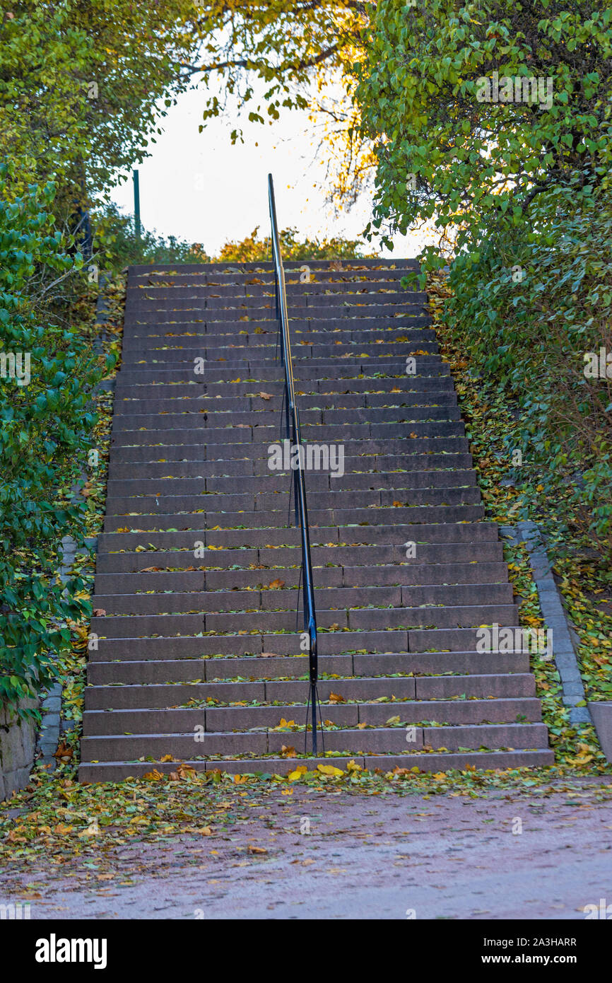 Doppelte Treppe im Stadtpark, Oslo Norwegen Stockfoto