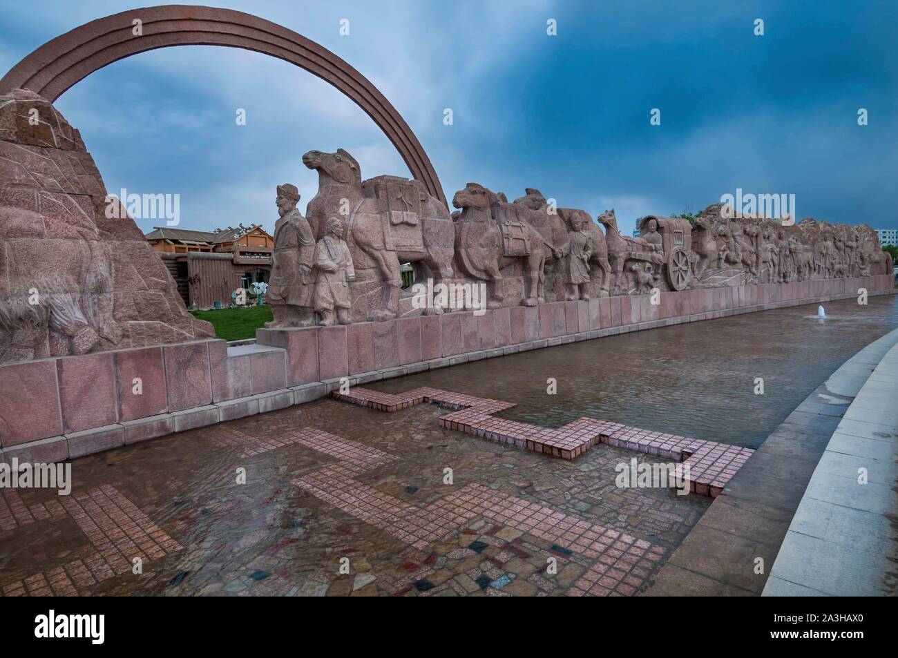 China, Provinz Gansu, Jiayuguan, moderne Stadt Stockfoto