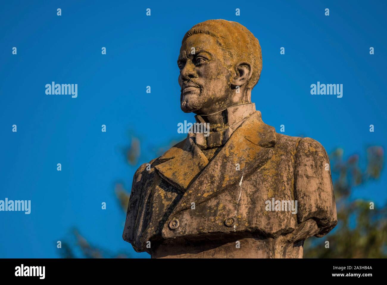 Kolumbien, Bolivar, von Santa Cruz de Mompox, eingetragenes Weltkulturerbe der UNESCO, Friedhof, Büste von momposino Candelario Obeso, Vater der schwarze Poesie der Südamerika Stockfoto