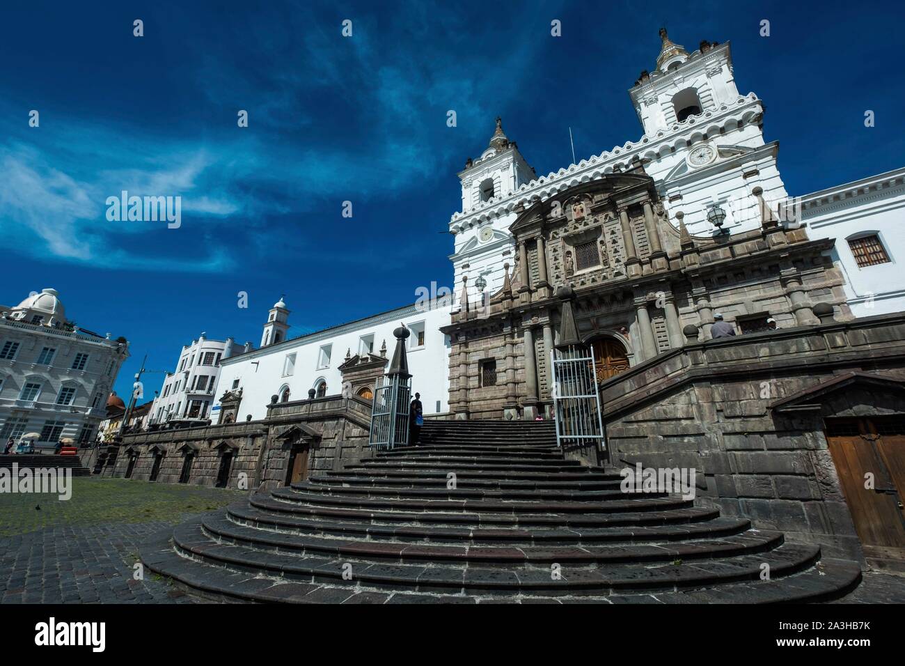 Ecuador, Quito, eingetragenes Weltkulturerbe der UNESCO, San Francisco Ort und Kirche Stockfoto