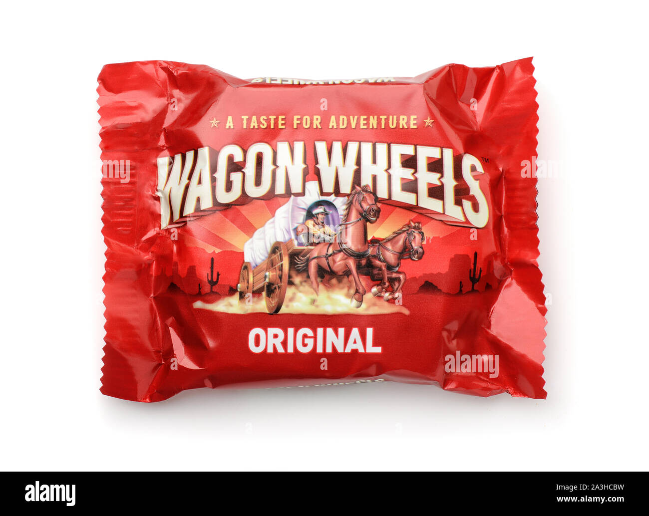Samara, Russland - Dezember 2018. Produkt schuss Lastwagenräder Original-cookie isoliert auf weißem Stockfoto