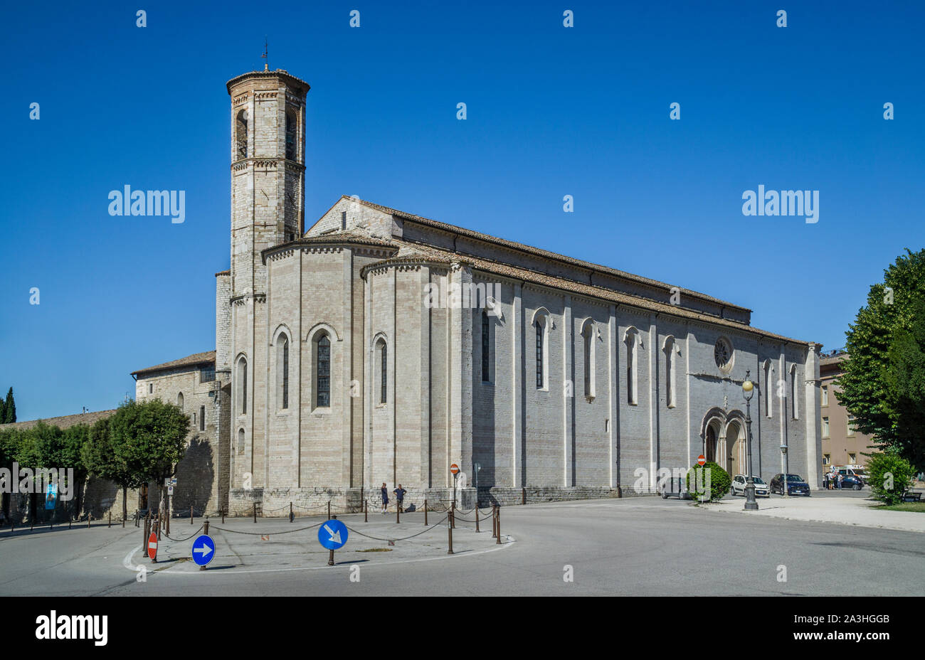 San Francesco Kirche aus der zweiten Hälfte des 13. Jahrhunderts, Gubbio, Umbrien, Italien Stockfoto