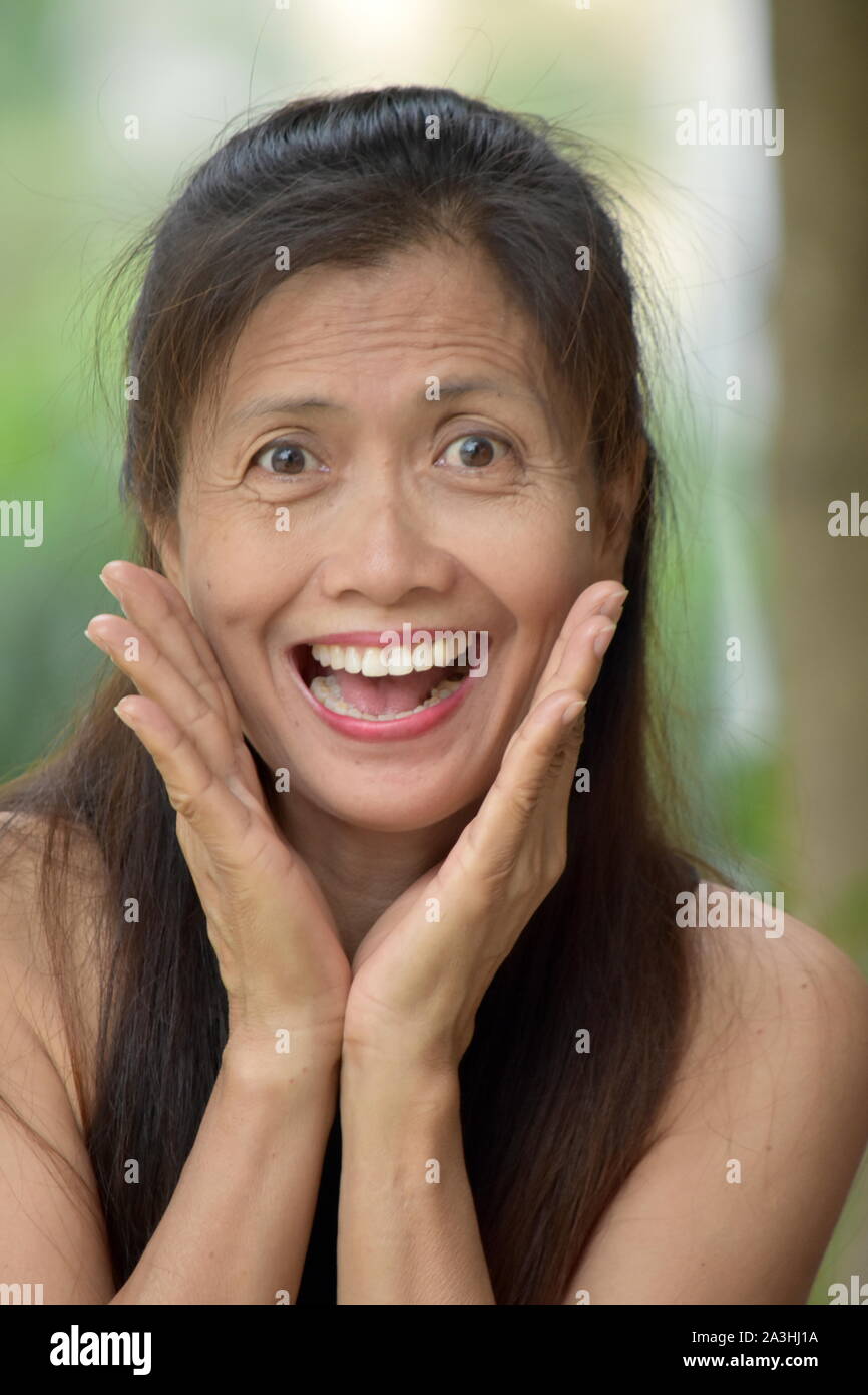 Ein überrascht asiatische Frau Stockfoto