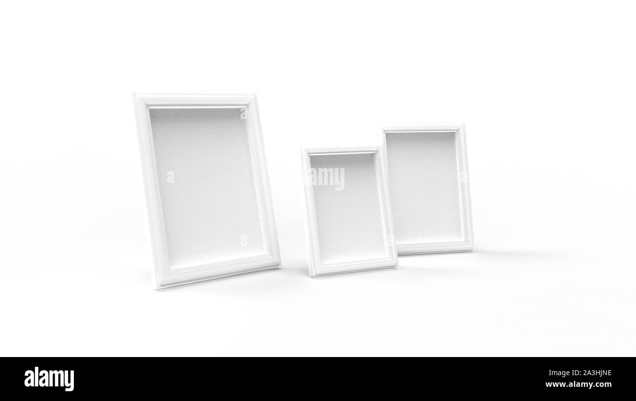3D-Rendering von Bilderrahmen in Weiss studio Hintergrund isoliert Stockfoto