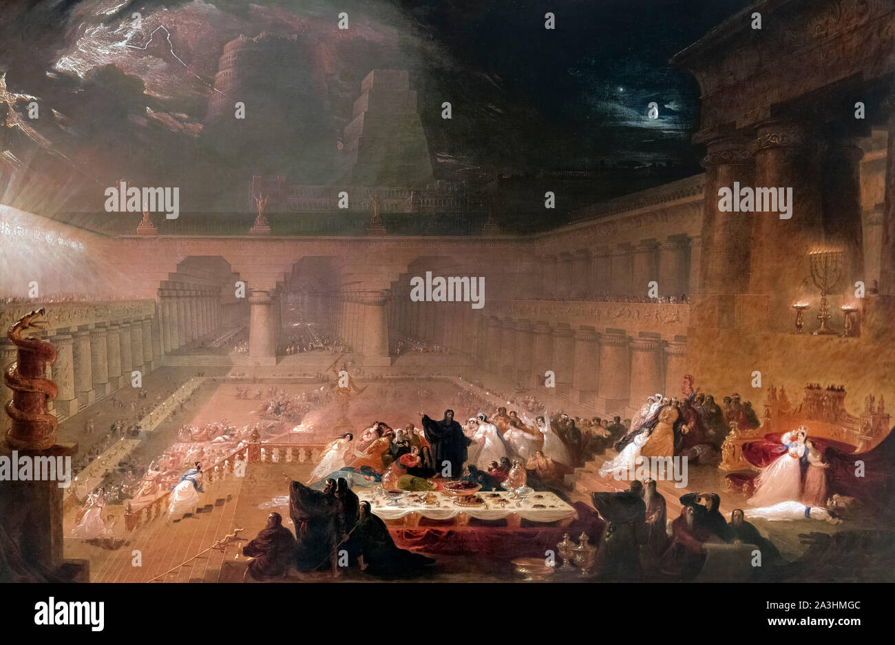 Belshazzar's Feast von John Martin (1789-1854), Öl auf Leinwand, 1820 Stockfoto