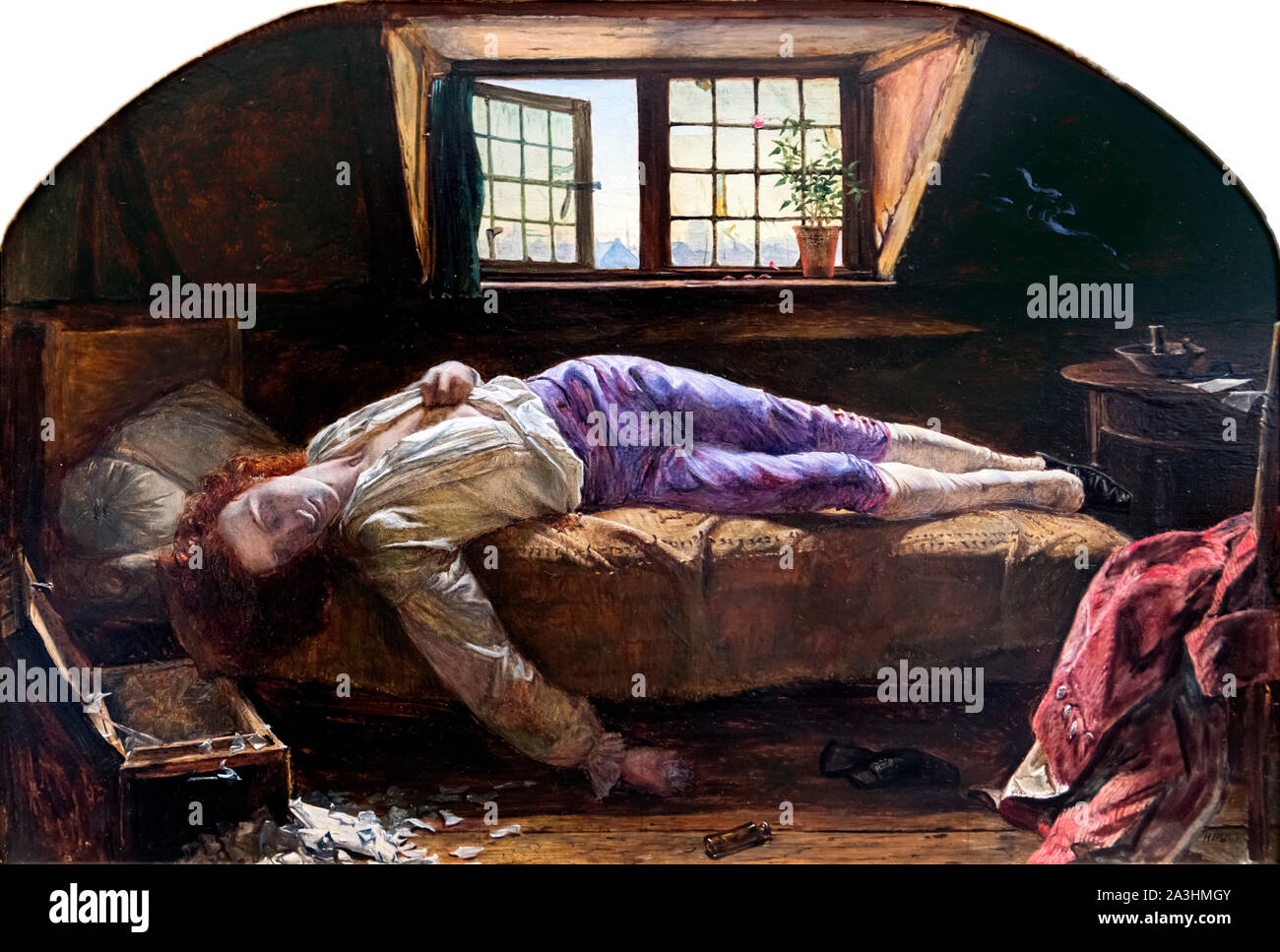 Der Tod von chatterton von Henry Wallis (1830-1916), Öl auf Leinwand, 1855-56 Stockfoto