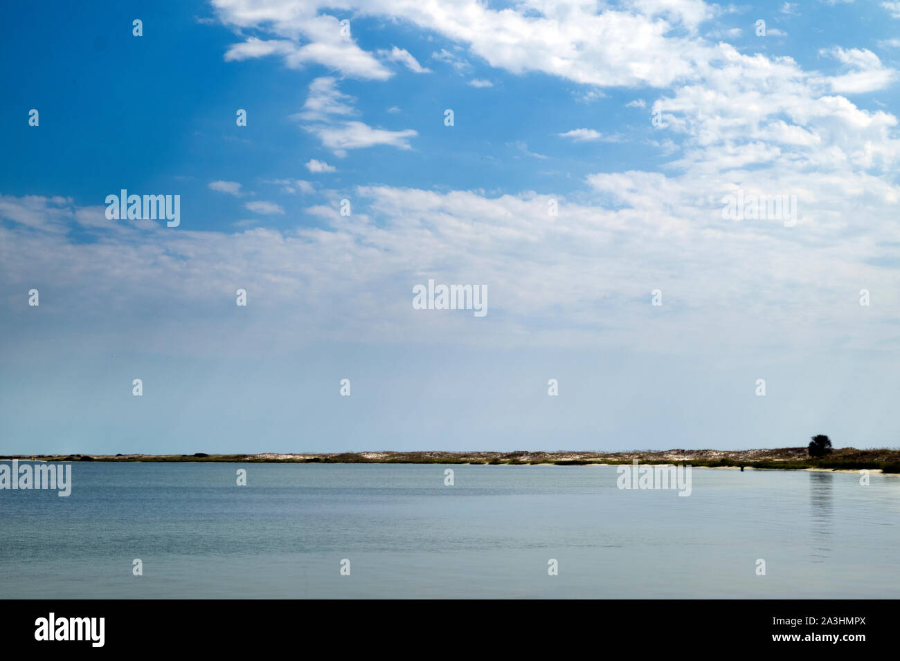 Die grosse Lagune im rosamond Johnson, Jr. National Park in der Nähe von Pensacola, Florida, USA. Stockfoto