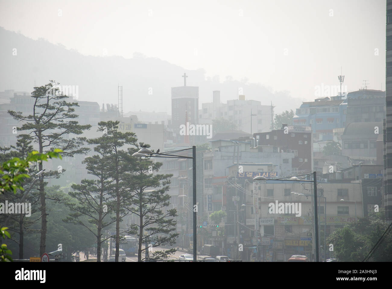 Straße Gasse und Verschmutzung in Seoul, Korea. Stockfoto