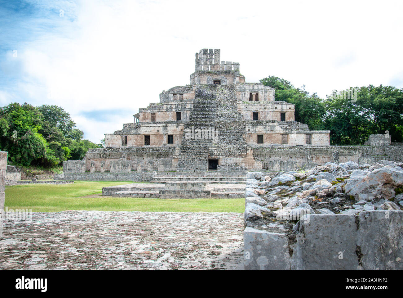 Edzna Pyramide Maya archäologische Stätte Stockfoto