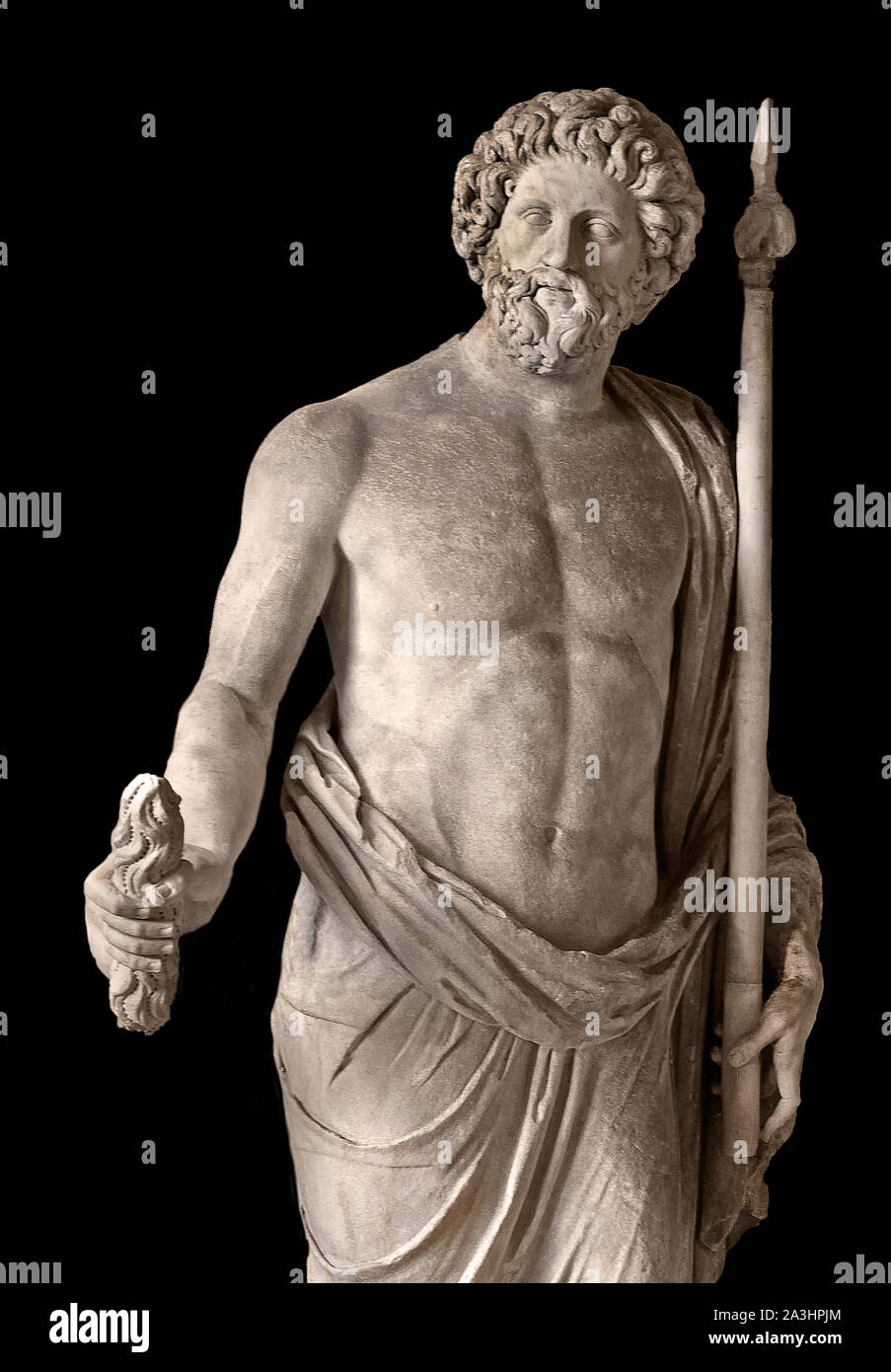 Zeus, der Gott des Himmels, Gott des Himmels, Meister des Olymp. Inspiriert von einer griechischen Statue. 2. Jahrhundert AC. Borghese Collection. Griechisch, Griechenland, Römisches, Italien. Stockfoto