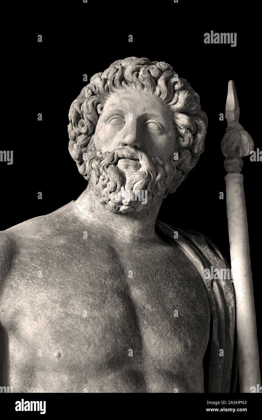 Zeus, der Gott des Himmels, Gott des Himmels, Meister des Olymp. Inspiriert von einer griechischen Statue. 2. Jahrhundert AC. Borghese Collection. Griechisch, Griechenland, Römisches, Italien. Stockfoto