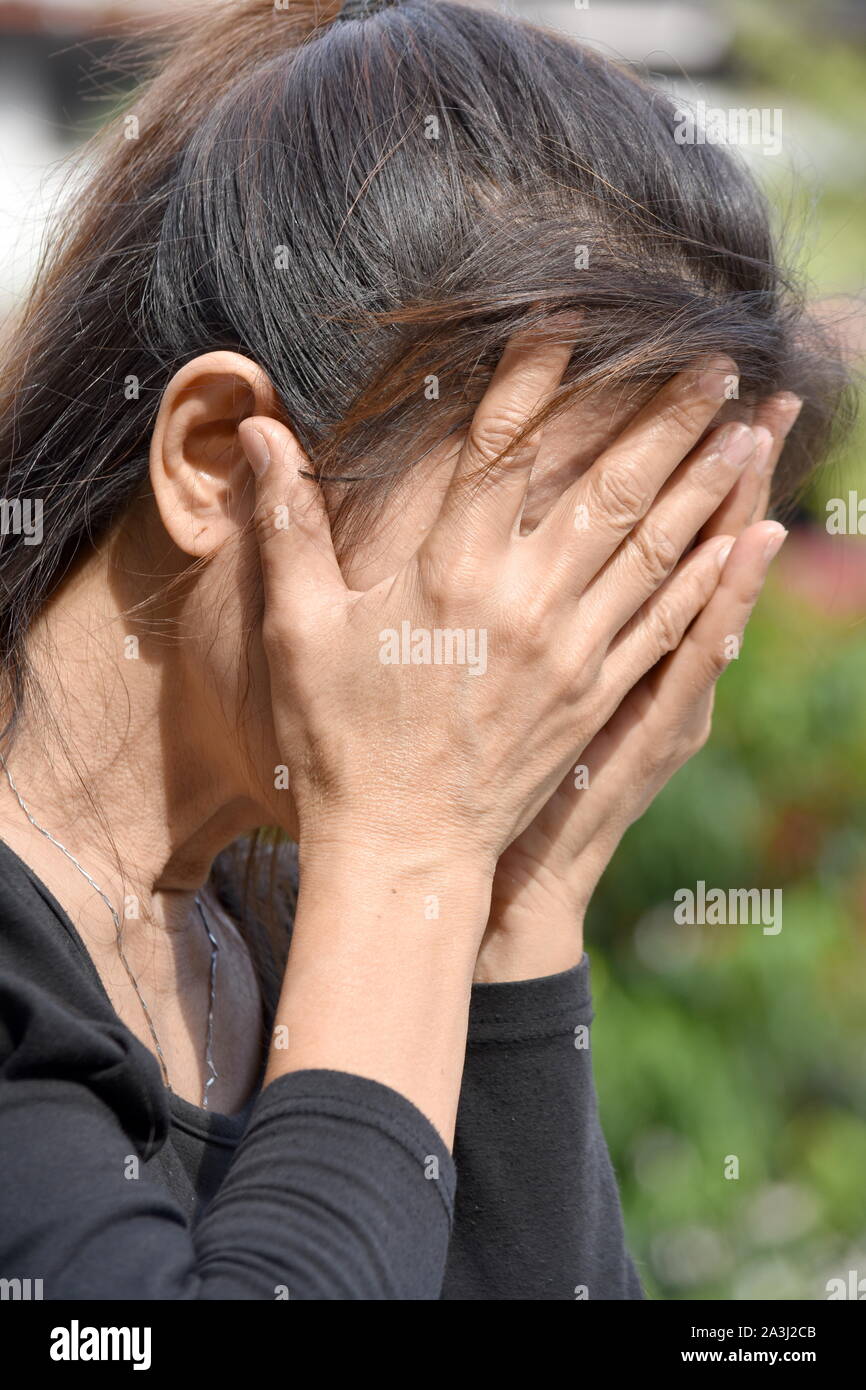 Eine beschämende Frauenanteil Oma Stockfoto
