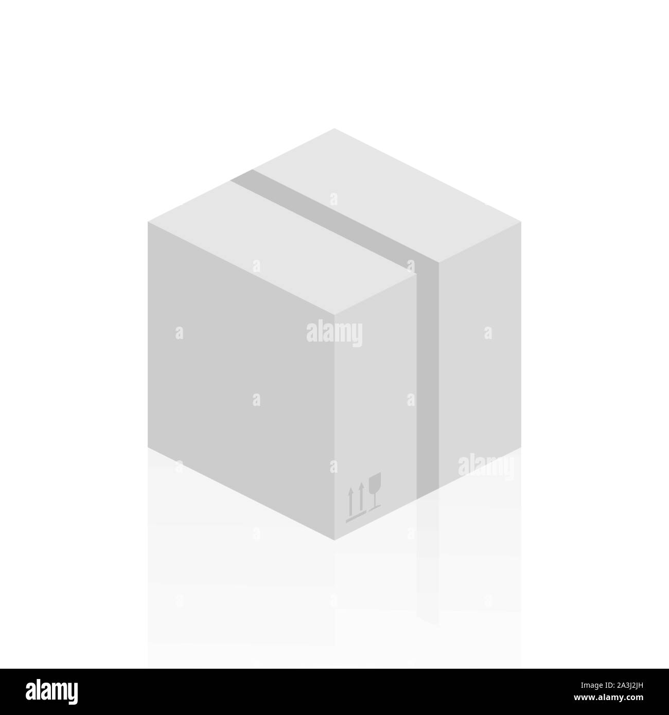 Flachen Karton. Lieferung und Verpackung. Transport, Versand. Vector lieferbar Abbildung. Stock Vektor