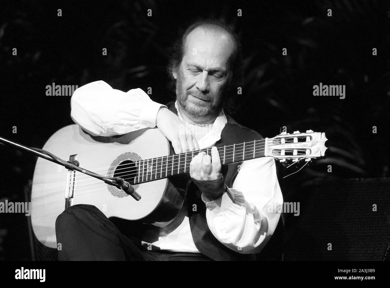 PACO DE LUCIA, Gesicht, Portrait, Musik, Konzert, spanisch, Flamenco,virtuos, Virtuosität, Meister, Klasse, Gitarrist, Paco, Luc’a, live, Francisco Sanchez Gomez in Algeciras, 21.12.1947, Algeciras, Espania 26 .02. 2014, Playa del Carmen, Mexiko, Foto Kazimierz Jurewicz Stockfoto