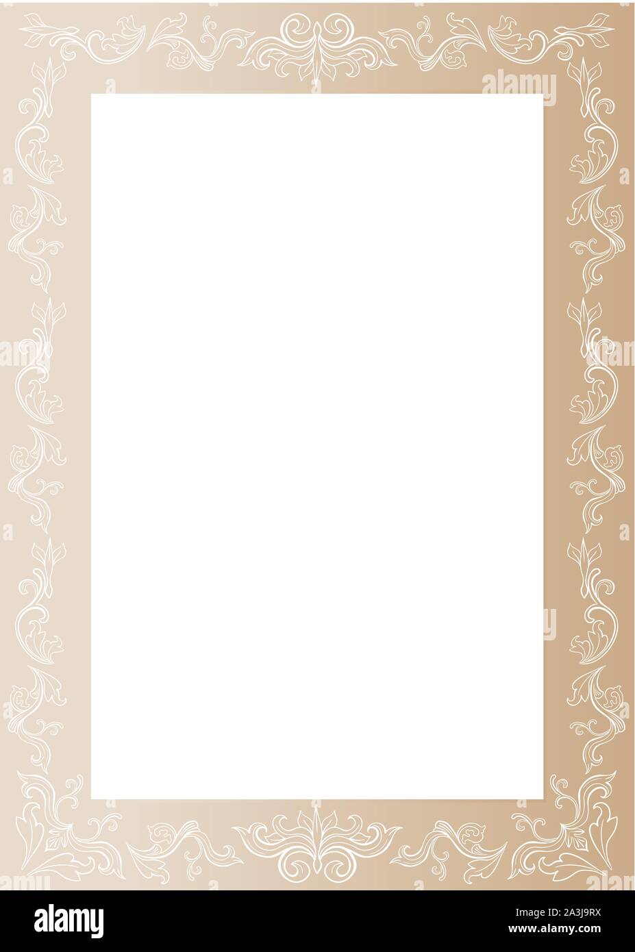 Eleganten floralen Frame Vector Illustration. Künstlerische vertikale verzierten Rand mit Copyspace. Stilvolle Einladung, Grußkarte, Postkarte floral Design Element. Modische rechteckige filigrane Ornament Stock Vektor