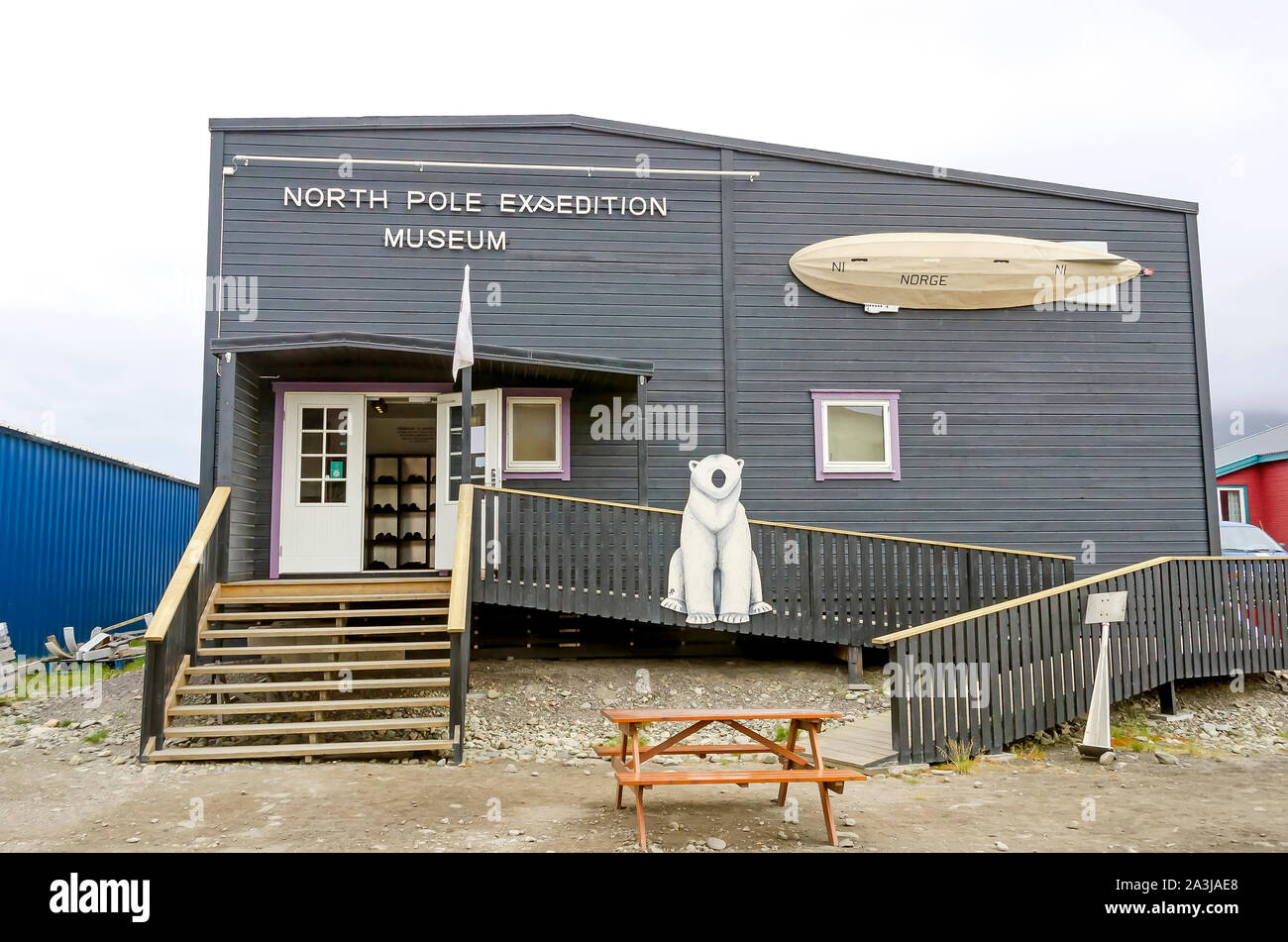 Nordpol Expedition Museum, Longeyearben, Svalbard, Norwegen, northjern der Welt - die meisten Siedlung Stockfoto