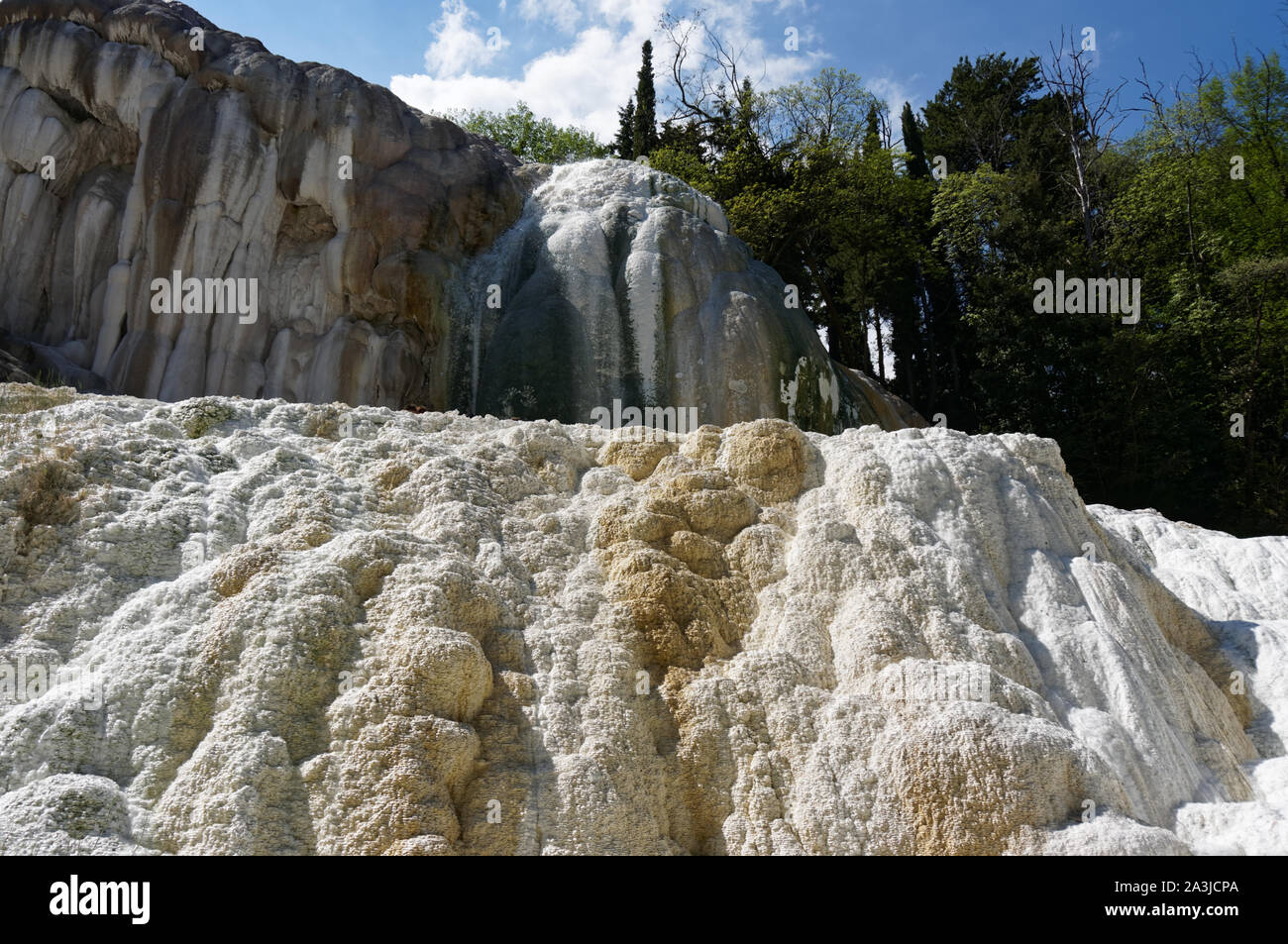 Bagni San Filippo Hot Springs im Val d'Orcia, Toskana, Italien Stockfoto