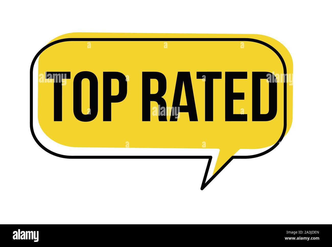 Top Rated Sprechblase auf weißem Hintergrund, Vector Illustration Stock Vektor