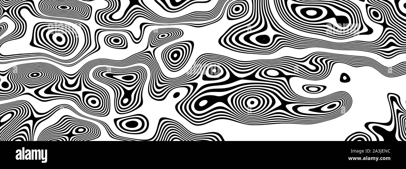 Line Art schwarz Abbildung auf weißen Hintergrund. Grafik Vektor kunst Minimal illustration Design. Kreis Konzept. Vektor line Design. Wave Linien Stock Vektor