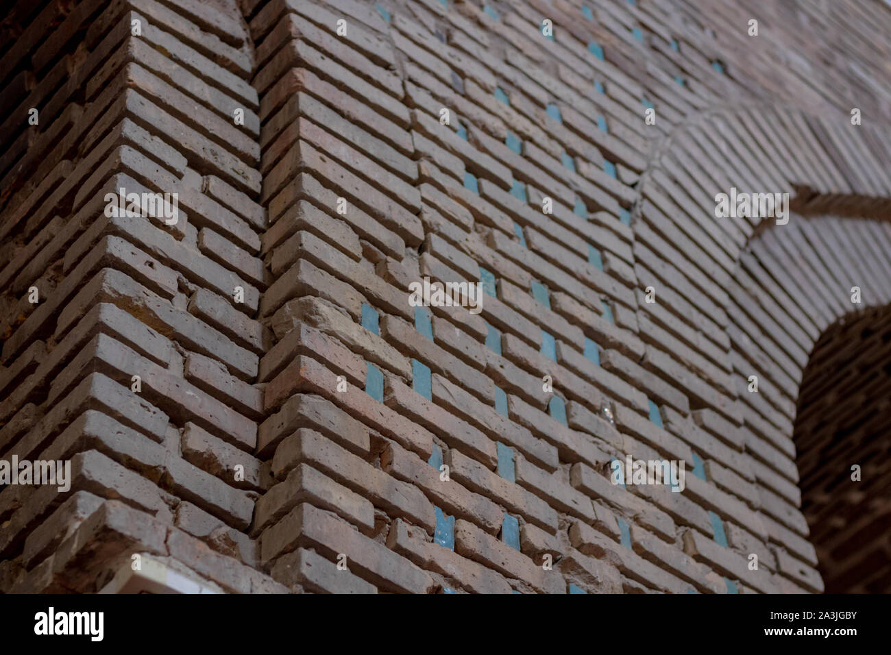 Detail der Ziegelmauer der Großen Moschee von malatya Stockfoto