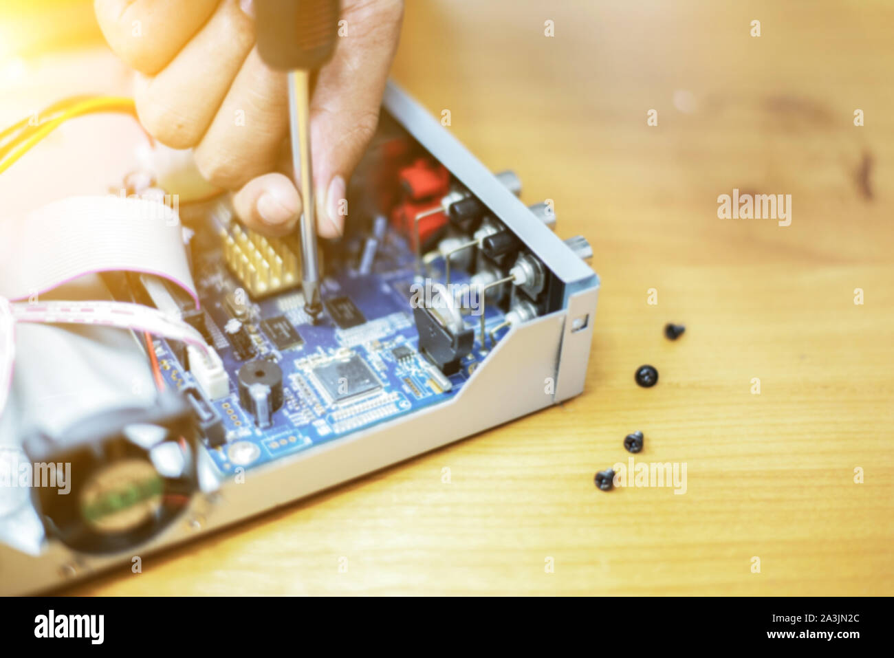 Das Konzept der Hardware, Reparatur, Upgrade und Technologie / Blur focus Stockfoto