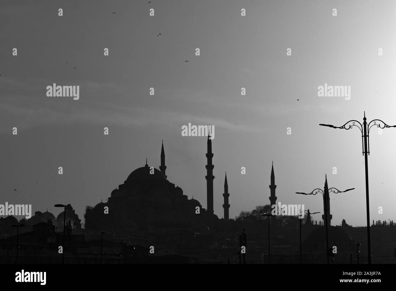 Die Süleymaniye Moschee bei Sonnenuntergang in Istanbul Stockfoto