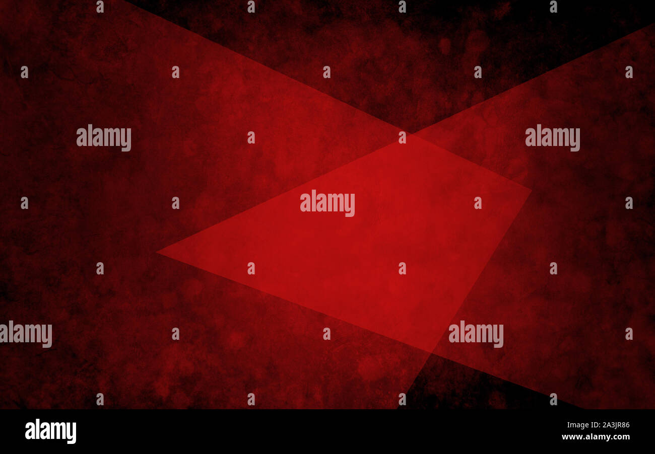 Abstrakte Schichten der roten Dreiecke auf schwarzen Hintergrund im eleganten geometrischen Design. Stockfoto
