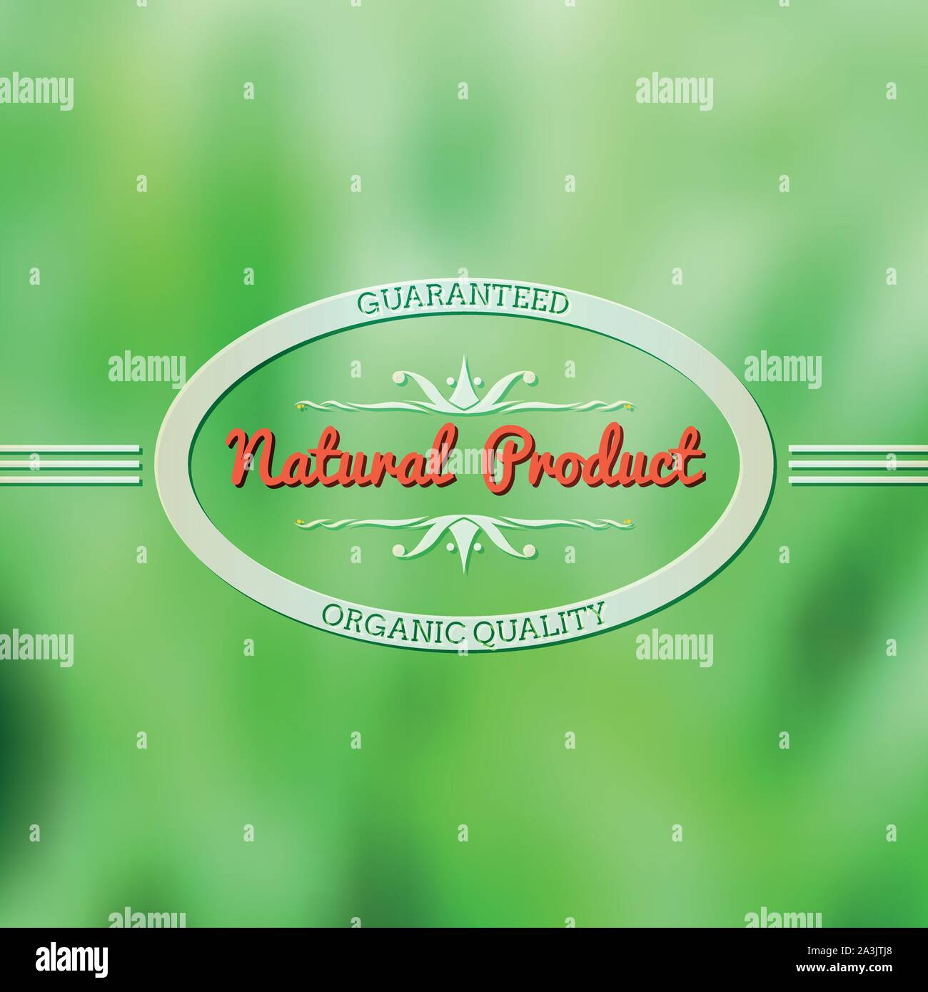 Natürliche vintage Label auf verschwommenen Hintergrund Stock Vektor