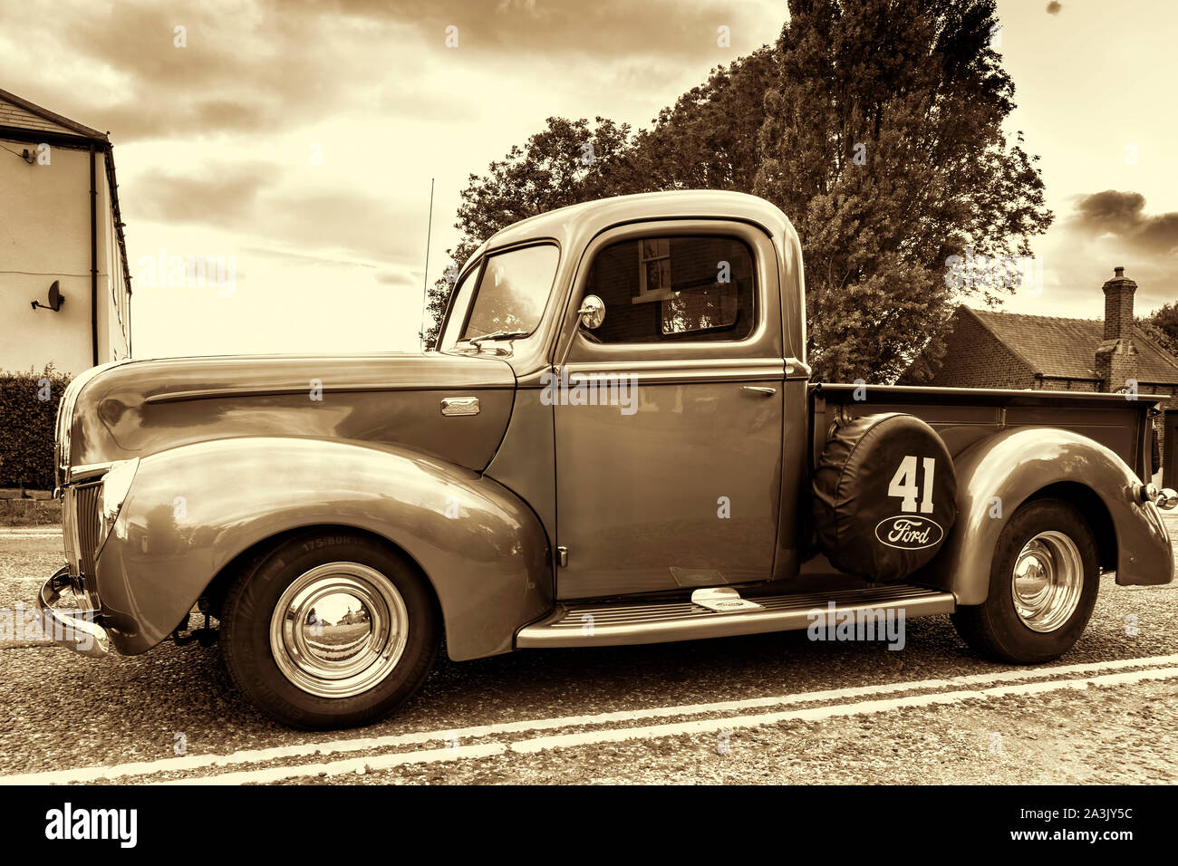 American Ford 1941 halbe Tonne custom Pickup Truck, Stokesley, Großbritannien Stockfoto