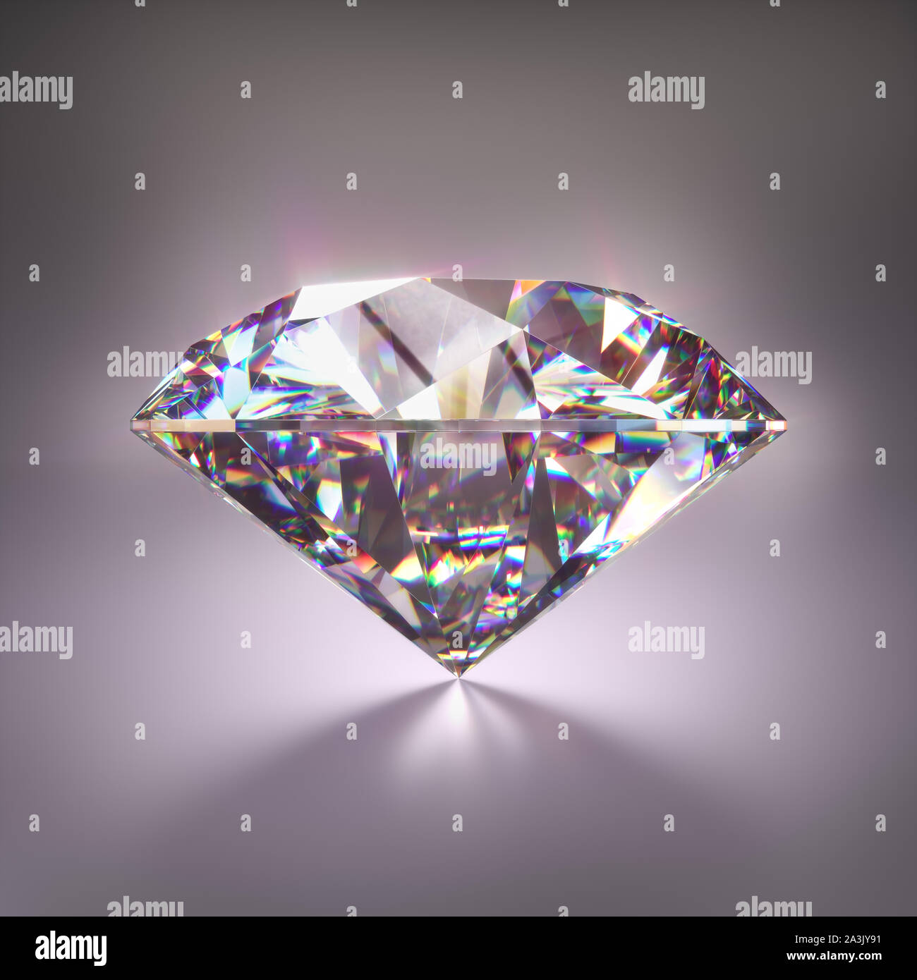 Riesigen Diamanten Edelstein mit freistellungsmaske. 3D-Darstellung mit Freistellungspfad enthalten. Stockfoto