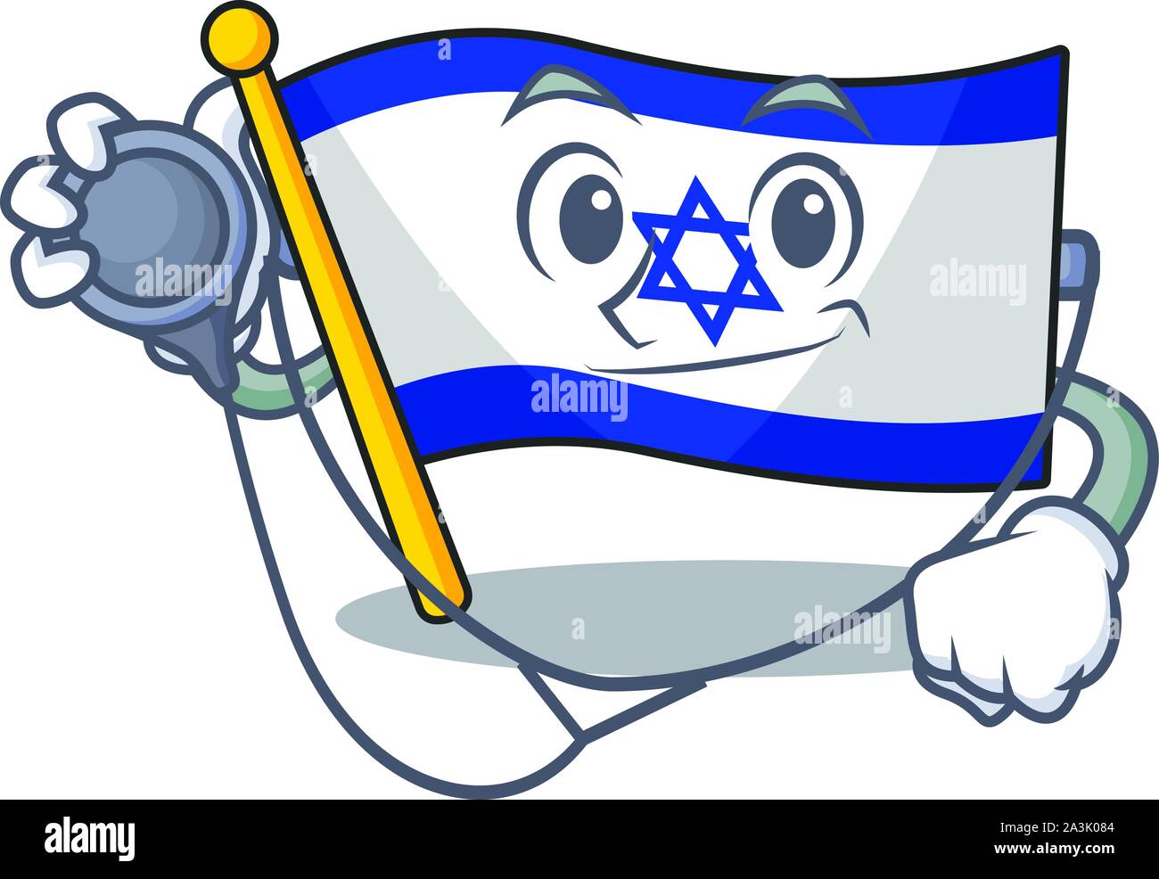 Arzt Flagge Israel isoliert mit der Cartoon Stock Vektor