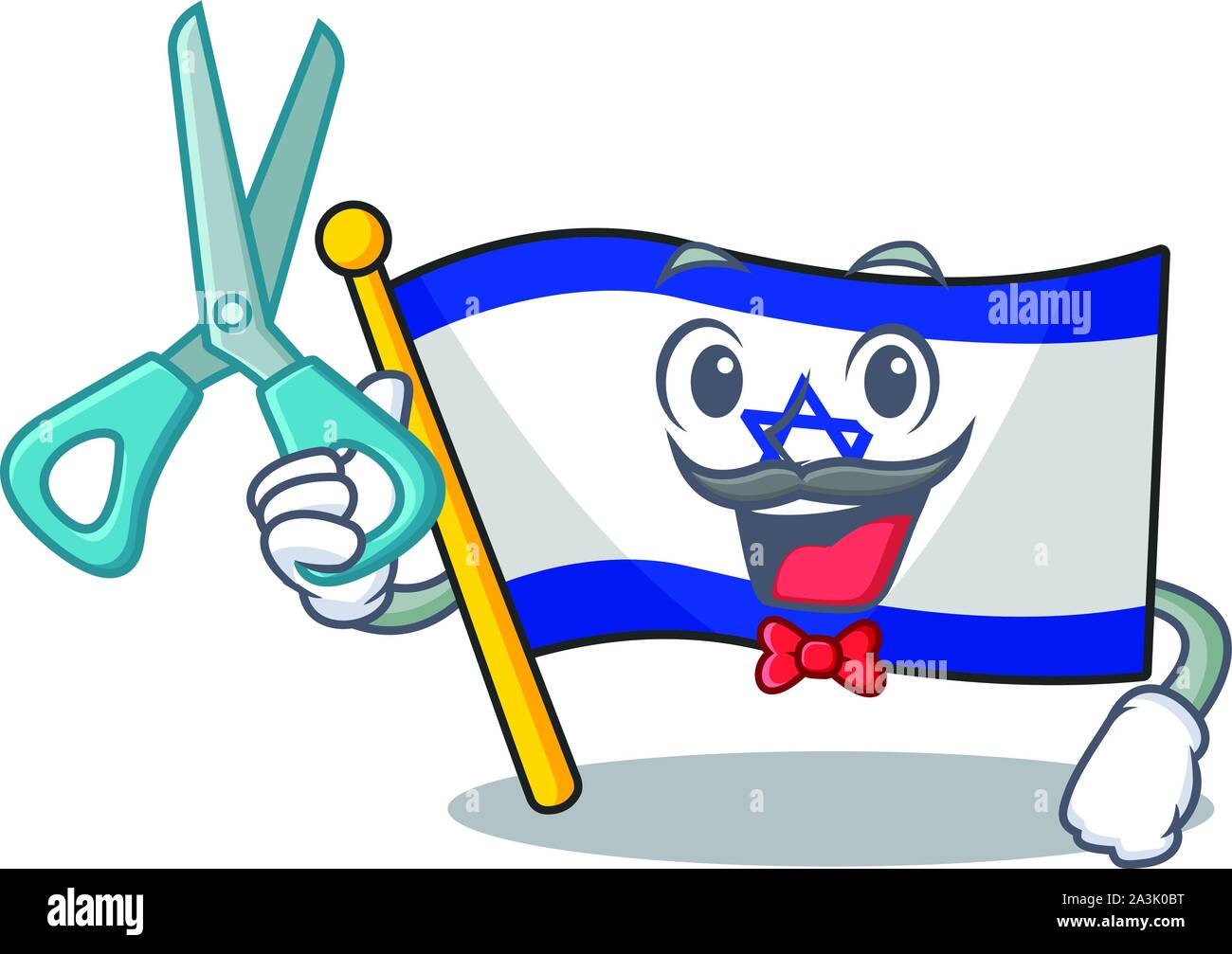 Friseur Flagge Israel isoliert mit der Cartoon Stock Vektor