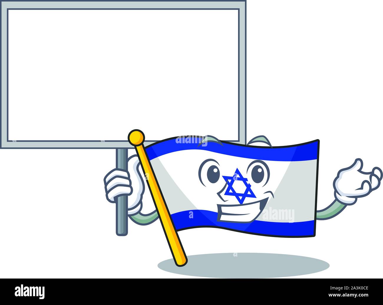 Bringen board Flagge Israel isoliert mit der Cartoon Stock Vektor