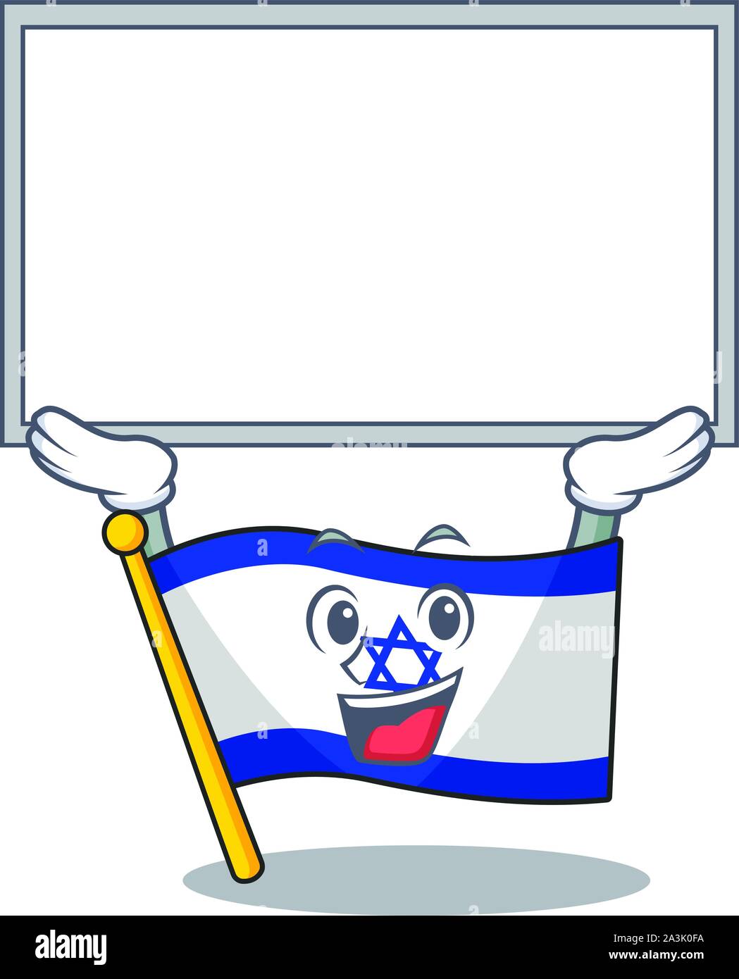 Die Platine Flagge Israel isoliert mit der Cartoon Stock Vektor