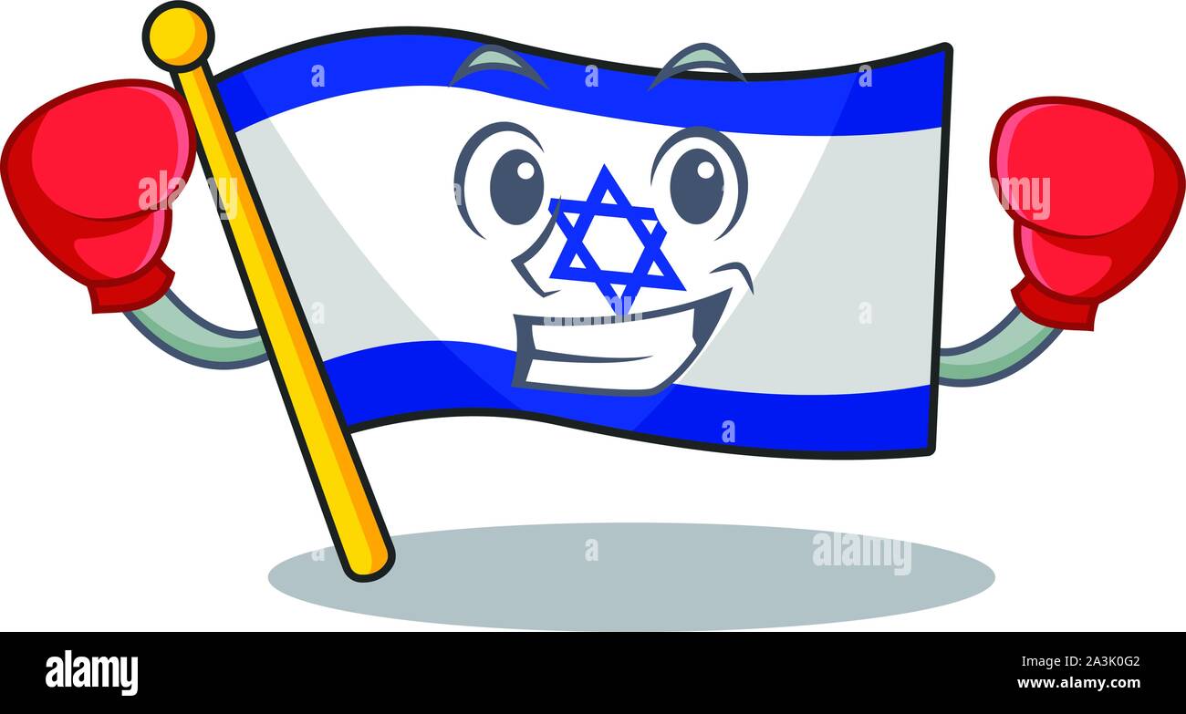 Boxing Flagge Israel isoliert mit der Cartoon Stock Vektor