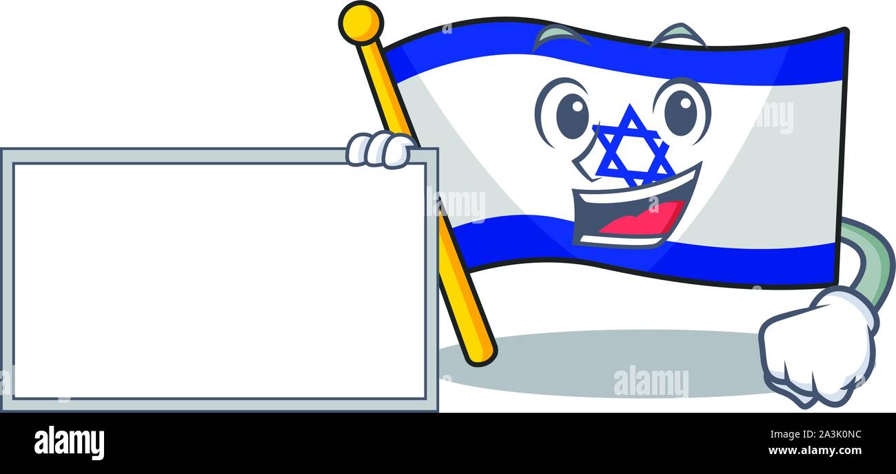 Mit board Flagge Israel isoliert mit der Cartoon Stock Vektor