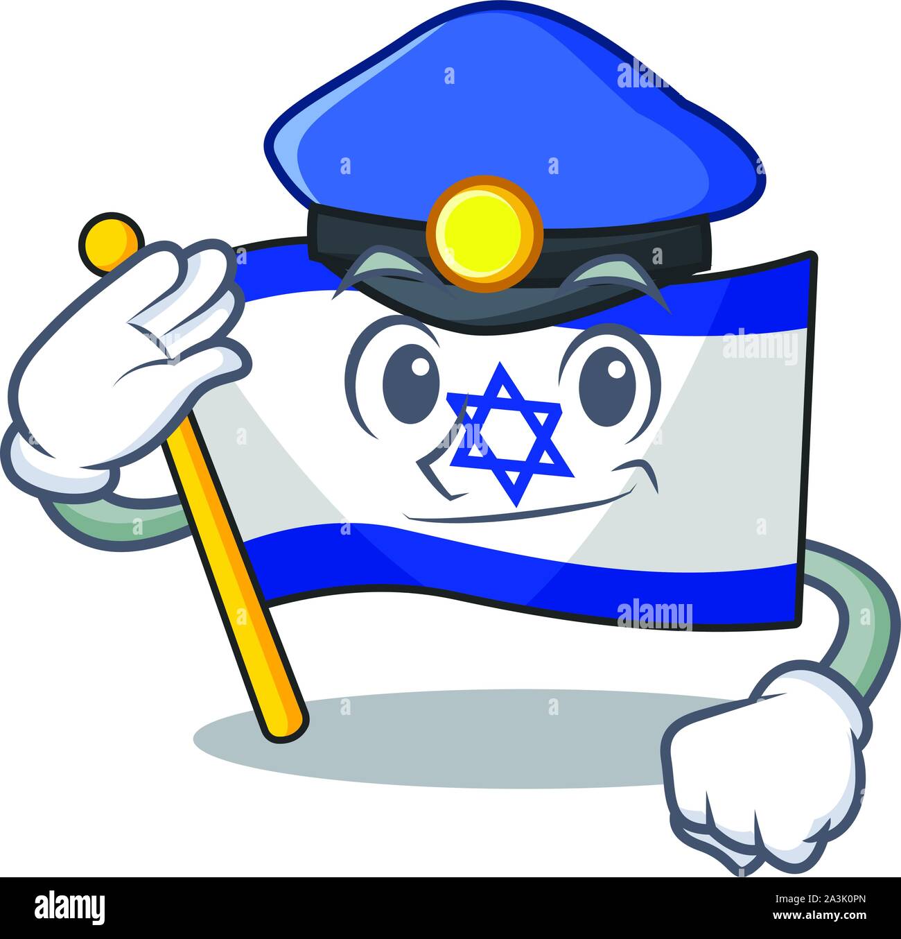 Polizei Flagge Israel isoliert mit der Cartoon Stock Vektor