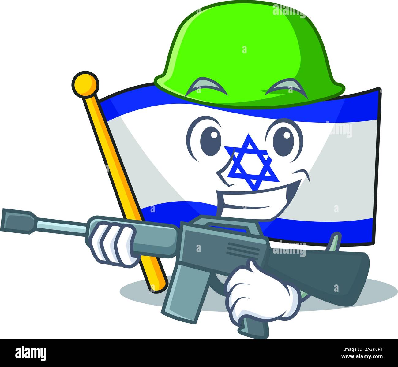 Armee Flagge Israel isoliert mit der Cartoon Stock Vektor