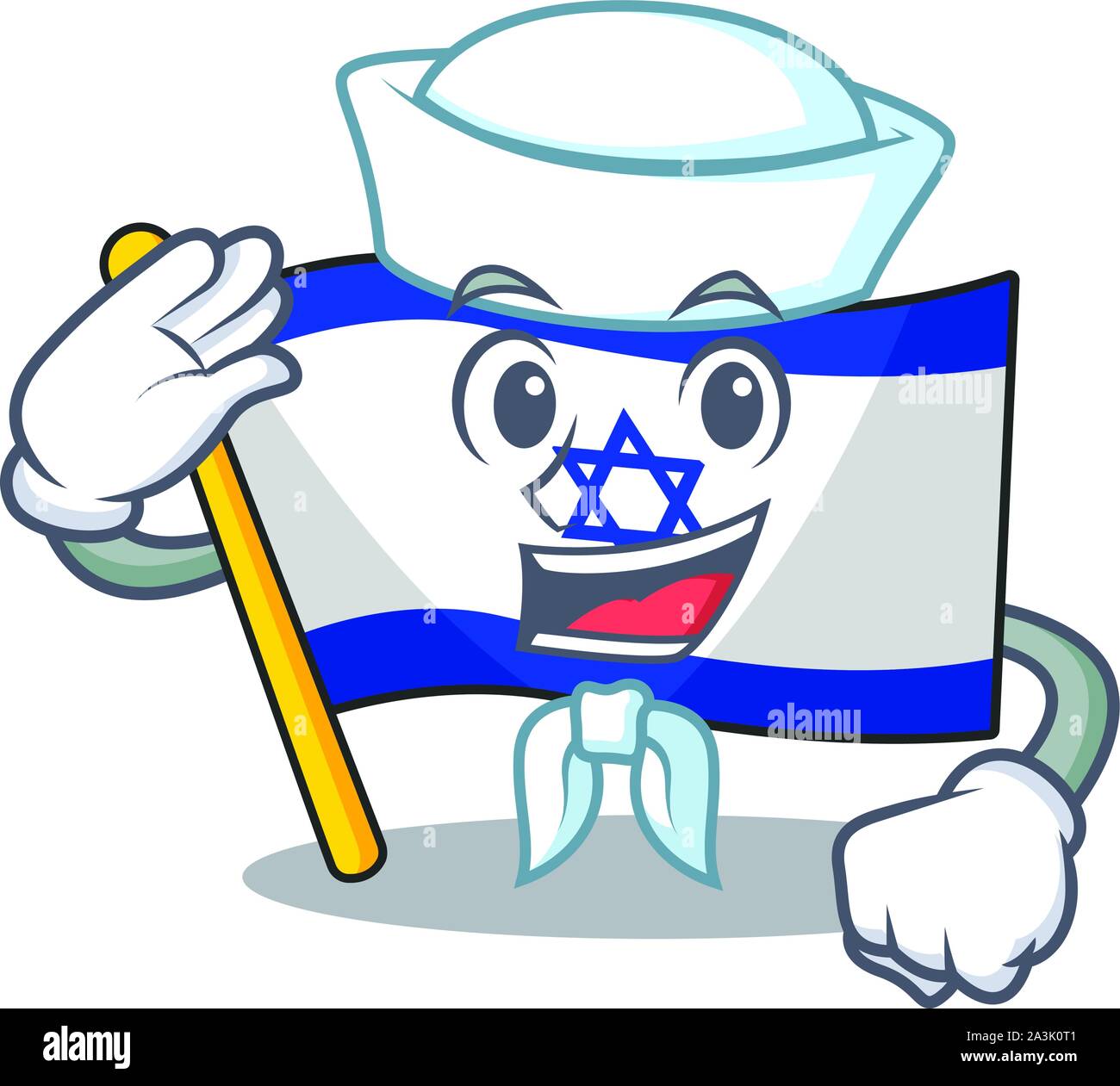 Seemann Flagge Israel isoliert mit der Cartoon Stock Vektor