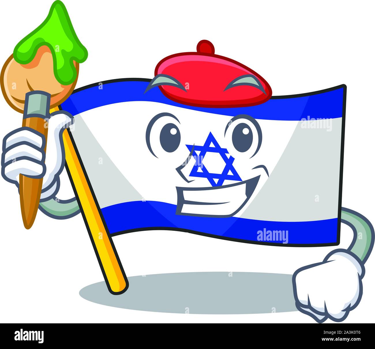Artist Flagge Israel isoliert mit der Cartoon Stock Vektor