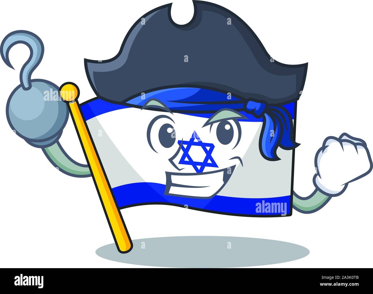 Piraten Flagge Israel isoliert mit der Cartoon Stock Vektor