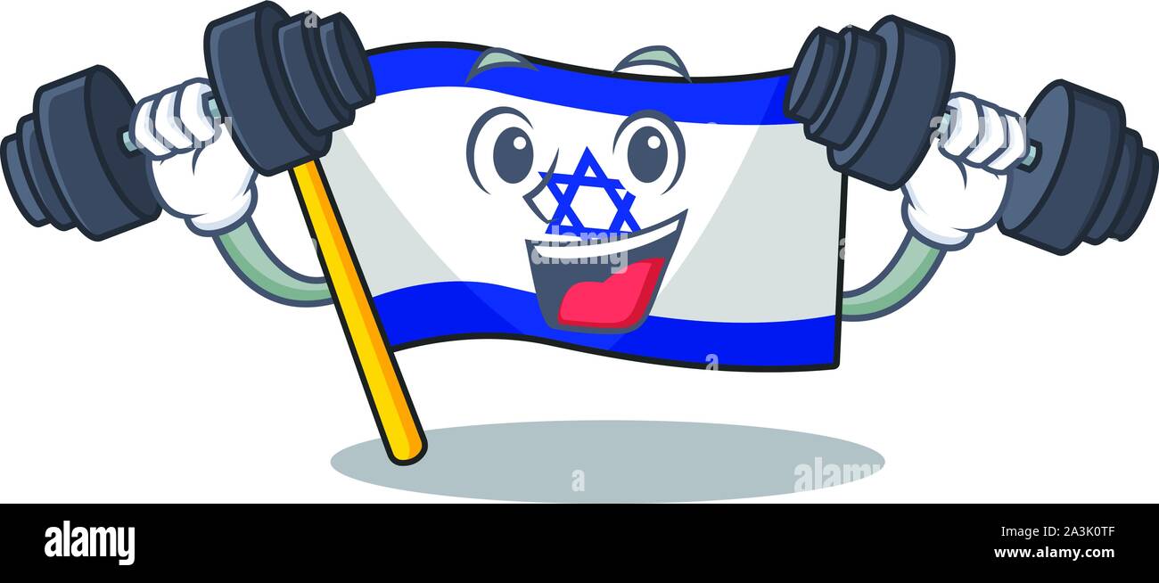 Fitness Flagge Israel isoliert mit der Cartoon Stock Vektor