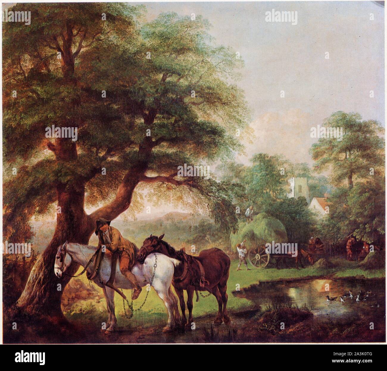 Thomas Gainsborough. paysage avec un Paysan et des chevaux. 1755 Stockfoto