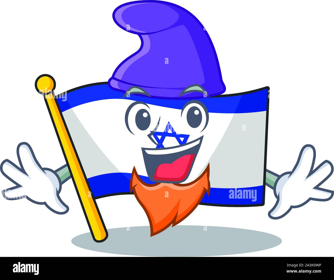 Elf Flagge Israel isoliert mit der Cartoon Stock Vektor