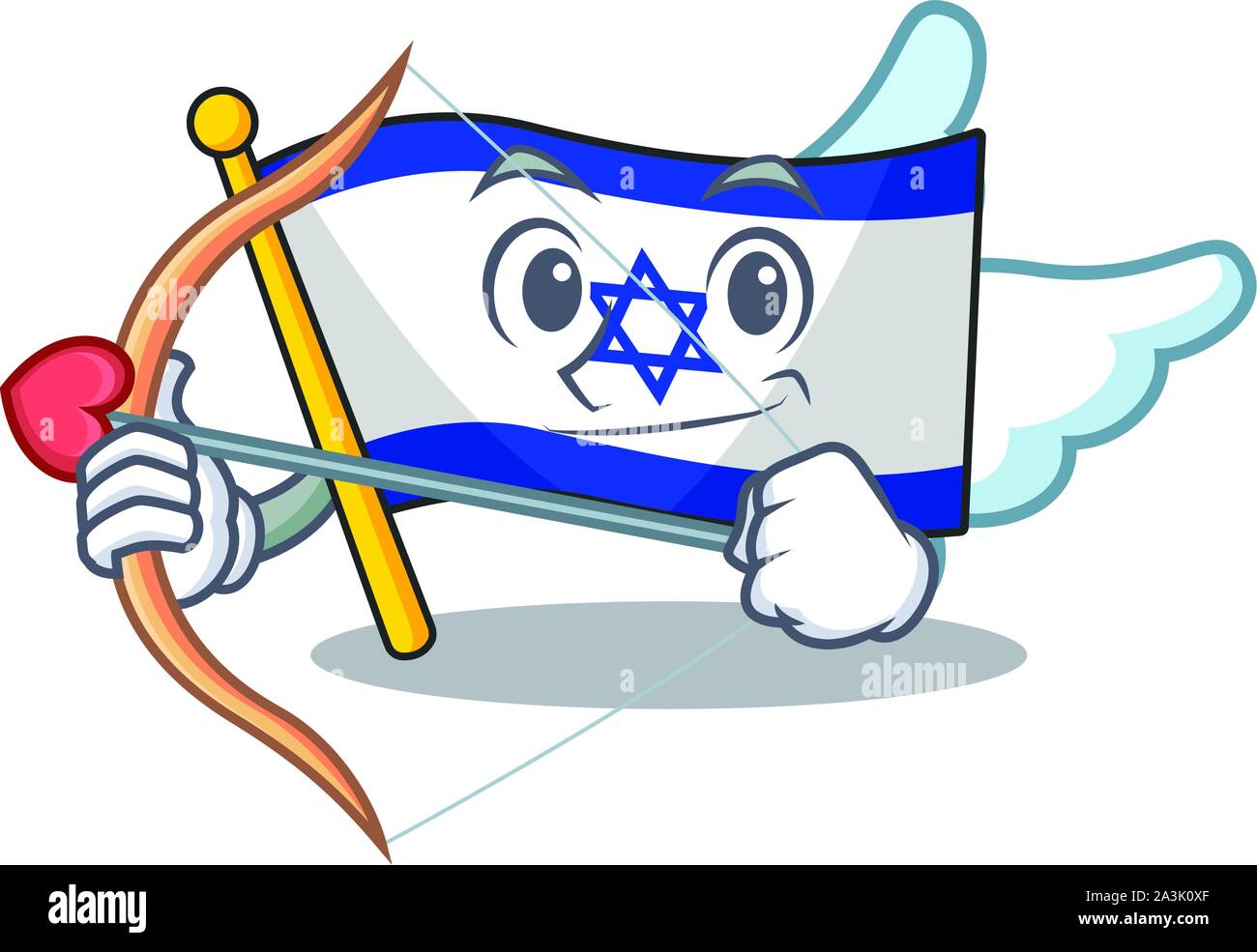Amor Flagge Israel isoliert mit der Cartoon Stock Vektor